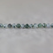 Rare 3.5mm Zoisite Garden Quartz Faceted Beads Round Natural Green Gemstone 15