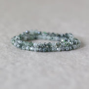 Rare 3.5mm Zoisite Garden Quartz Faceted Beads Round Natural Green Gemstone 15