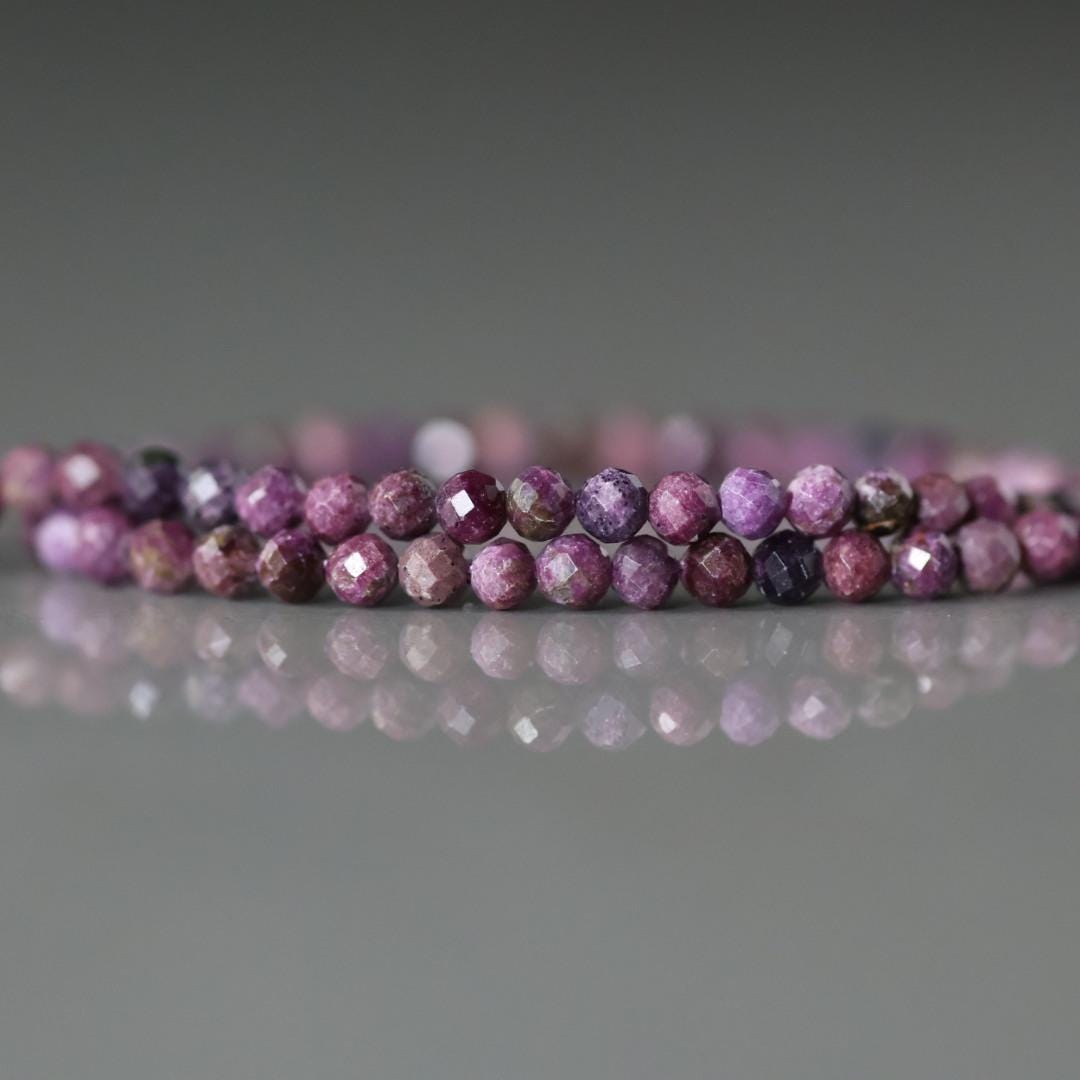 3m Rare Stichtite Faceted Beads 15" Purple Genuine Gemstone Beads Serpentine for Jewelry Making Beading Craft Gift Beads