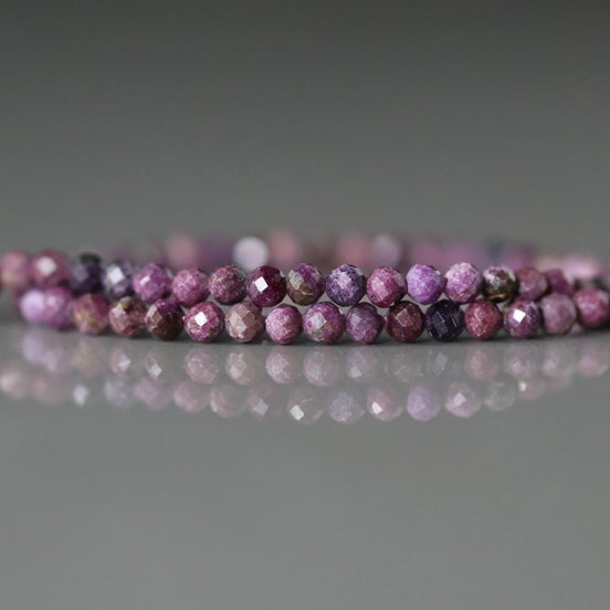 3m Rare Stichtite Faceted Beads 15" Purple Genuine Gemstone Beads Serpentine for Jewelry Making Beading Craft Gift Beads