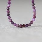 Rare 3mm Stichtite Faceted Round Beads 15"