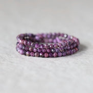 Rare 3mm Stichtite Faceted Round Beads 15