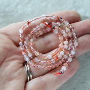 Rare 4mm Red Hematoid Quartz Beads Smooth Round Genuine Clear Quartz Beads 15