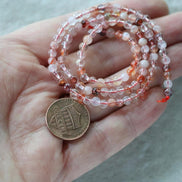 Rare 4mm Red Hematoid Quartz Beads Smooth Round Genuine Clear Quartz Beads 15