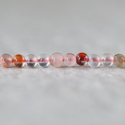 Rare 4mm Red Hematoid Quartz Beads Smooth Round Genuine Clear Quartz Beads 15