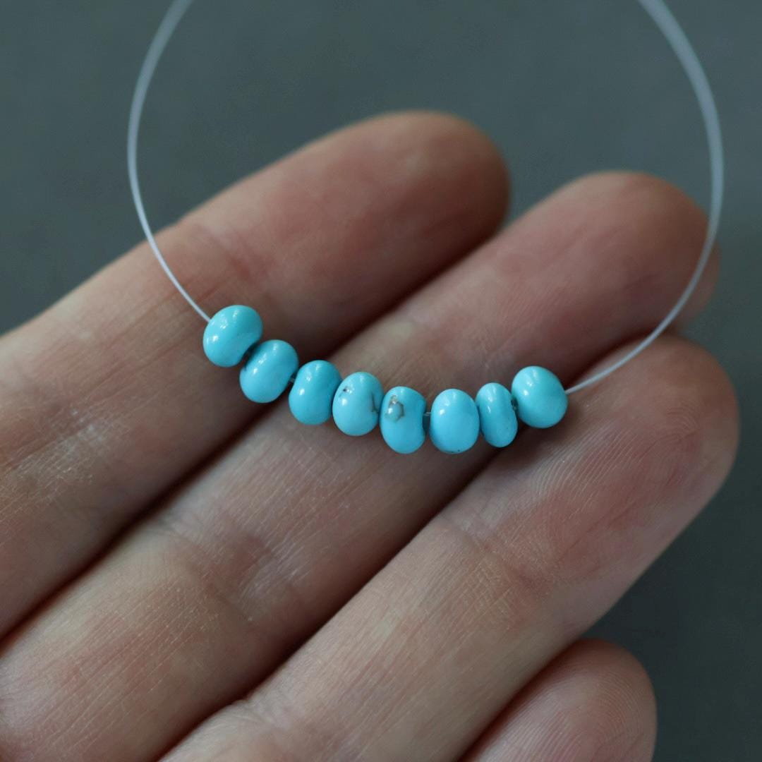 Rare 5mm Egyptian Turquoise Nugget Beads Smooth Natural Rare Turquoise 8 Pcs Gemstone Beads DIY Jewelry Making December Birthstone