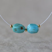 Rare 6mm Mina Maria Turquoise Beads Smooth Nugget 2 Pcs Natural Sonora Mexico Turquoise Gemstone for DIY Jewelry Making