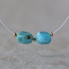 Rare 6mm Mina Maria Turquoise Beads Smooth Nugget 2 Pcs Natural Sonora Mexico Turquoise Gemstone for DIY Jewelry Making