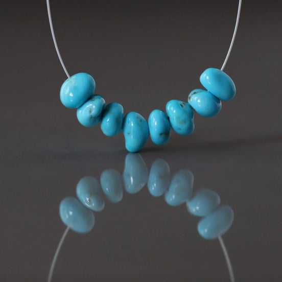 Rare AAA Blue Ridge Orvil Jack Turquoise Nugget Beads Smooth 4-6mm 8 PCs Nevada Turquoise Gemstone Beads DIY Jewelry Making