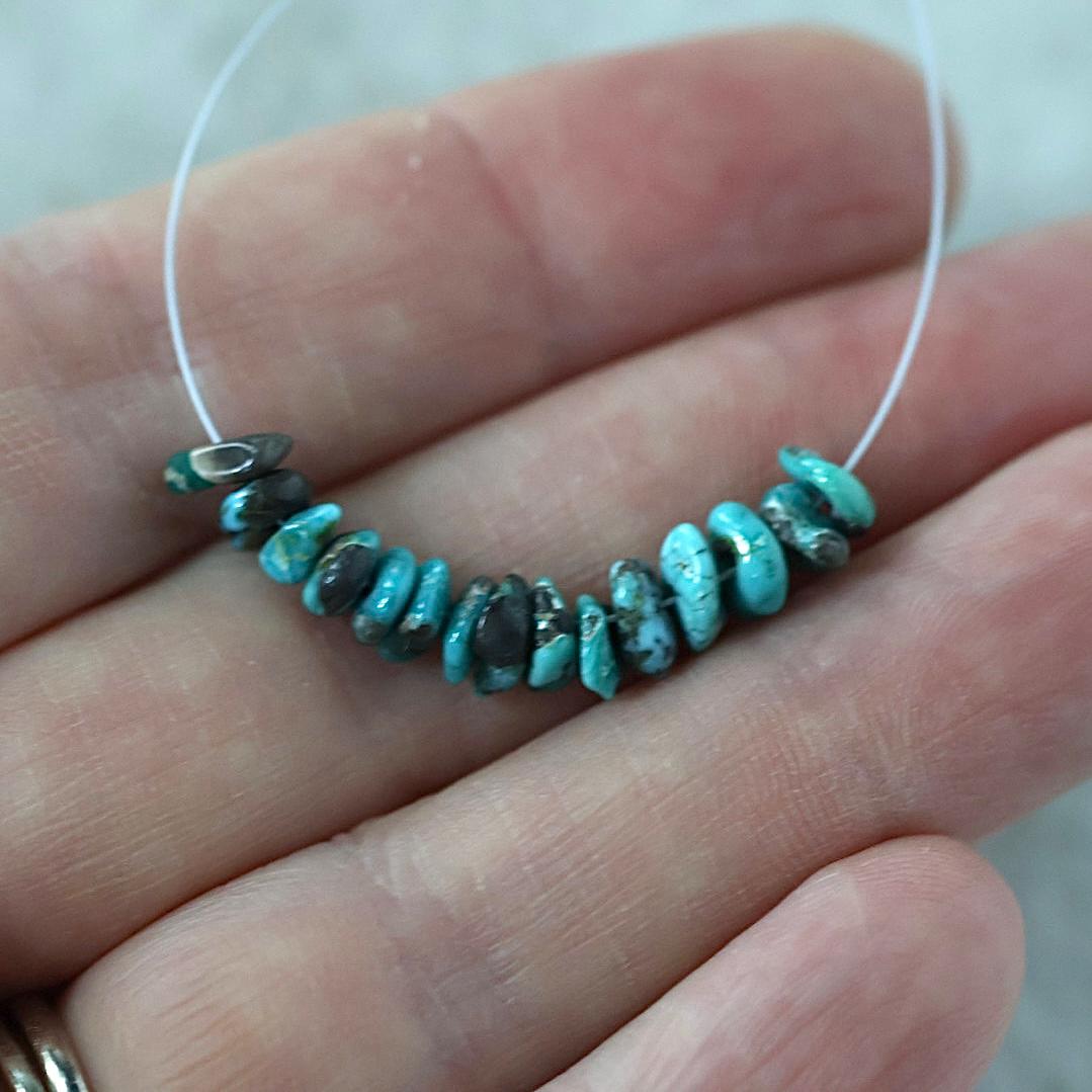 Rare AAA Carico Lake Turquoise Chip Beads Nuggets Smooth 4-6mm 15 PCs Nevada Turquoise Gemstone Beads DIY Jewelry Making