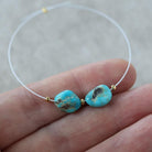Rare AAA Carico Lake Turquoise Nugget Beads Smooth 7x10mm 2 PCs Nevada Turquoise Gemstone Beads DIY Jewelry Making