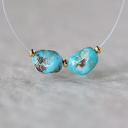 Rare AAA Carico Lake Turquoise Nugget Beads Smooth 7x9mm 2 PCs Nevada Turquoise Gemstone Beads DIY Jewelry Making