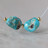 Rare AAA Carico Lake Turquoise Nugget Beads Smooth 7x9mm 2 PCs Nevada Turquoise Gemstone Beads DIY Jewelry Making