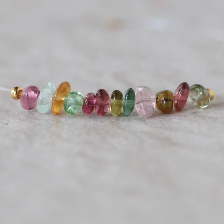 Rare AAA Congo Multi Tourmaline Beads Smooth Nuggets 12 Pcs Genuine Gemstone for DIY Jewelry Making