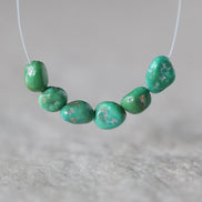 Rare AAA Emerald Valley Turquoise Nugget Beads Smooth 5-6mm 6 PCs Nevada Turquoise Gemstone Beads DIY Jewelry Making