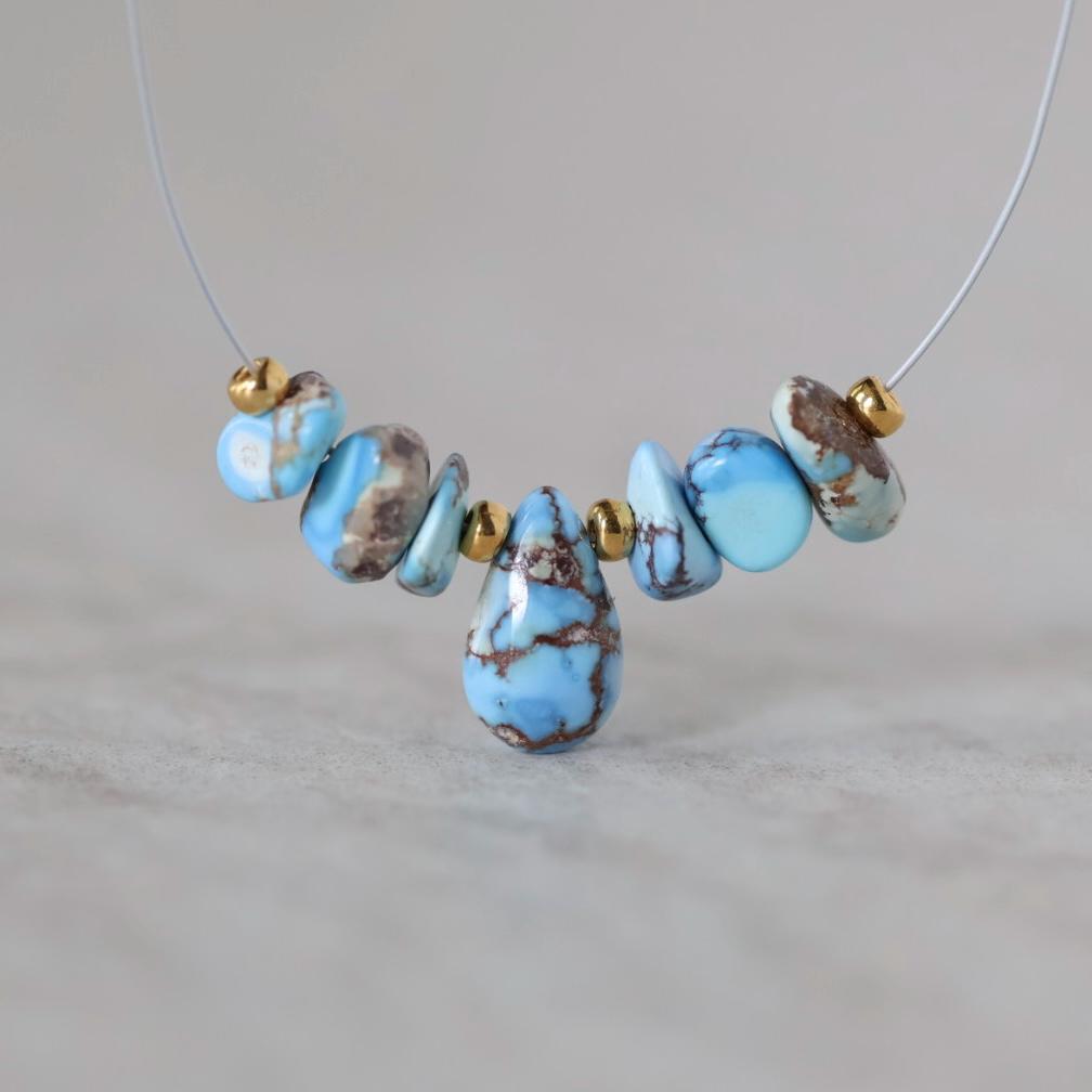 Rare AAA Golden Hills Turquoise Briolette Beads Smooth Teardrops Drops Kazakhstan Lavender Turquoise Gemstone Beads DIY Jewelry Making