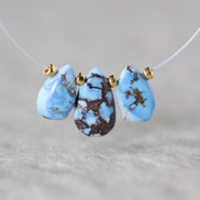 Rare AAA Golden Hills Turquoise Briolette Beads Smooth Teardrops Drops Kazakhstan Lavender Turquoise Gemstone Beads DIY Jewelry Making