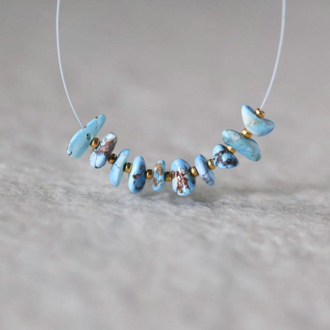 Rare AAA Golden Hills Turquoise Chip Beads Smooth Nuggets Kazakhstan Lavender Turquoise Gemstone Beads DIY Jewelry Making