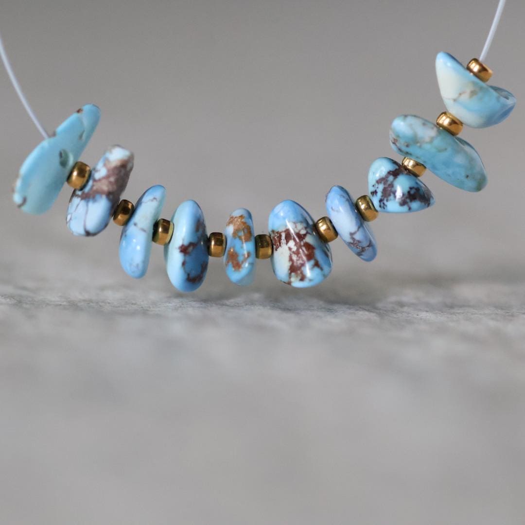 Rare AAA Golden Hills Turquoise Chip Beads Smooth Nuggets Kazakhstan Lavender Turquoise Gemstone Beads DIY Jewelry Making