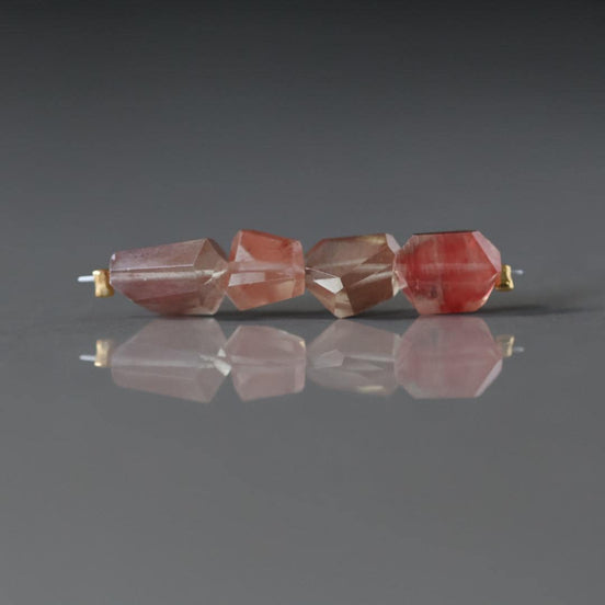 Rare Andesine Faceted Nugget Beads Chunks Red Labradorite Beads for DIY Jewelry Making Earrings Necklace