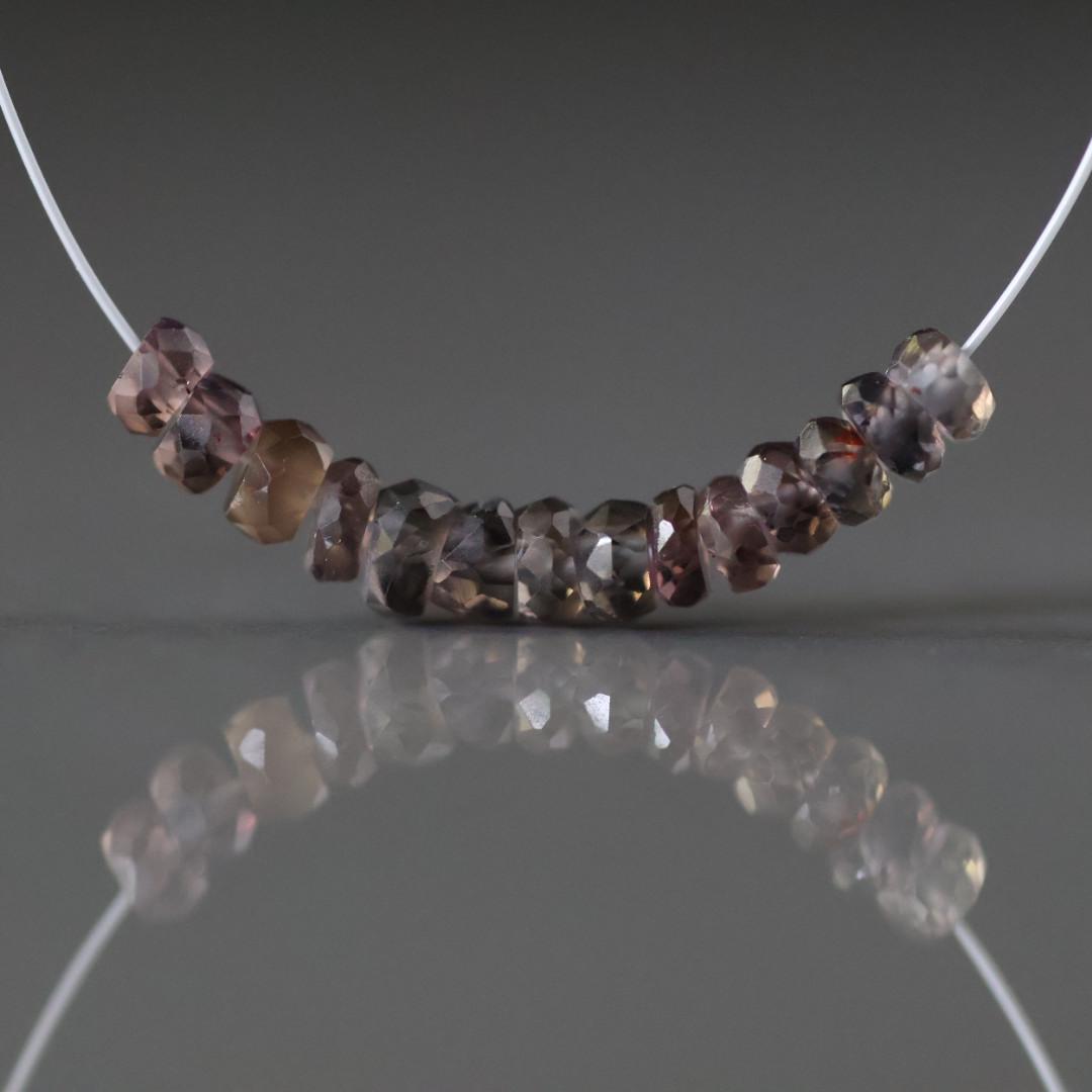 Rare Brown Sapphire Beads Faceted Rondelle 3-3.5mm Natural Sapphire 1” Genuine Gemstone Beads for DIY Jewelry Making Supplies