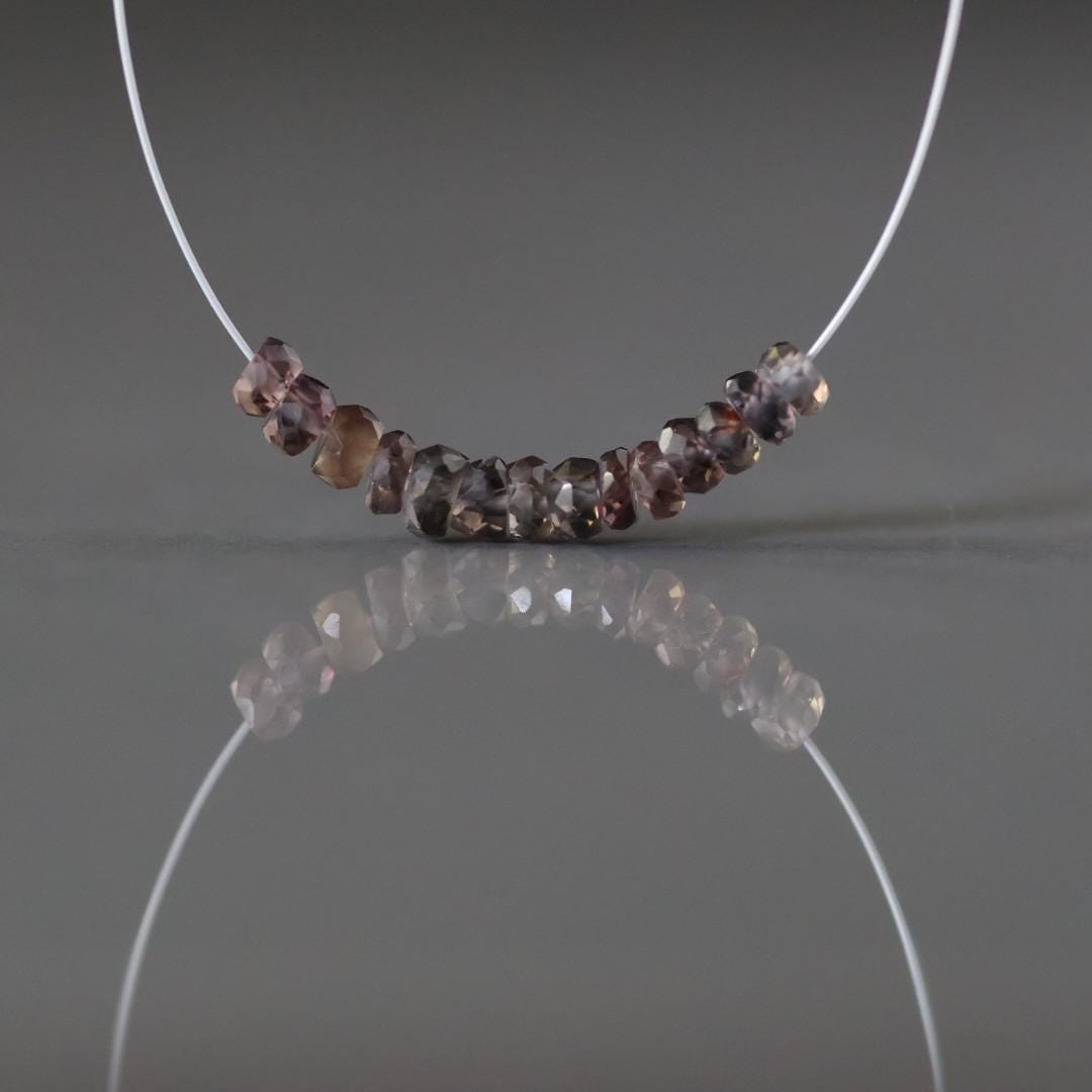 Rare Brown Sapphire Beads Faceted Rondelle 3-3.5mm Natural Sapphire 1” Genuine Gemstone Beads for DIY Jewelry Making Supplies