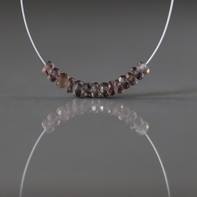 Rare Brown Sapphire Beads Faceted Rondelle 3-3.5mm Natural Sapphire 1” Genuine Gemstone Beads for DIY Jewelry Making Supplies