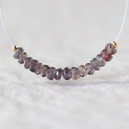 Rare Brown Sapphire Beads Faceted Rondelle 3-3.5mm Natural Sapphire 1” Genuine Gemstone Beads for DIY Jewelry Making Supplies