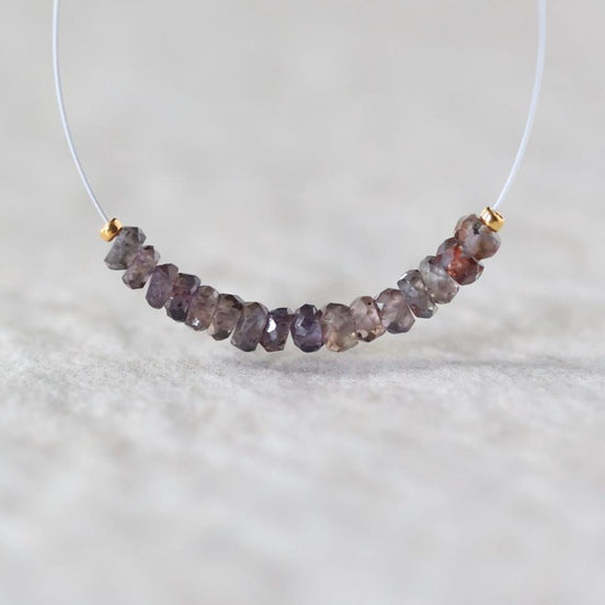 Rare Brown Sapphire Beads Faceted Rondelle 3-3.5mm Natural Sapphire 1” Genuine Gemstone Beads for DIY Jewelry Making Supplies