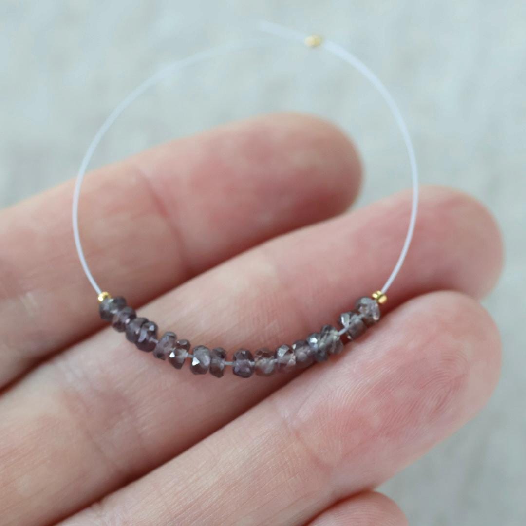Rare Brown Sapphire Beads Faceted Rondelle 3-3.5mm Natural Sapphire 1” Genuine Gemstone Beads for DIY Jewelry Making Supplies
