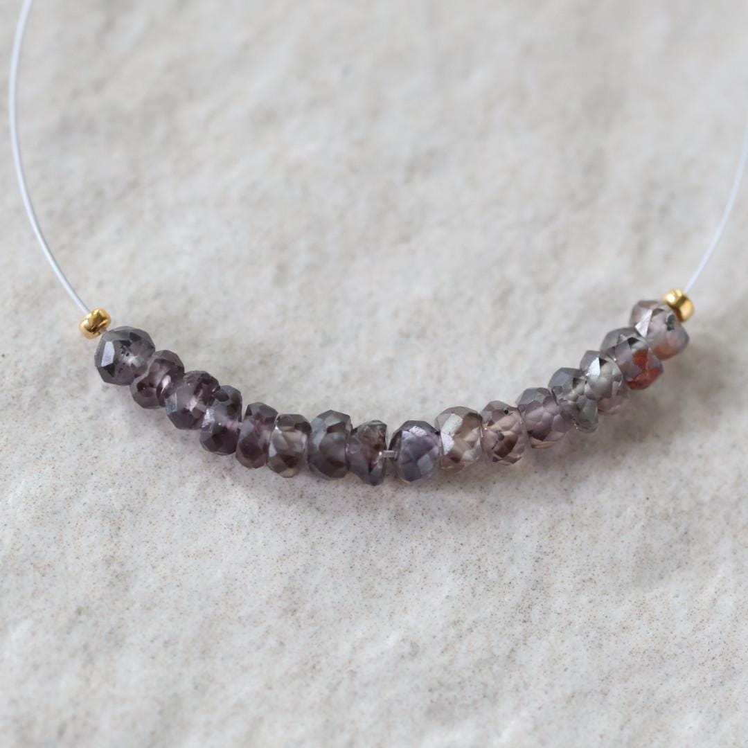 Rare Brown Sapphire Beads Faceted Rondelle 3-3.5mm Natural Sapphire 1” Genuine Gemstone Beads for DIY Jewelry Making Supplies