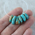 Rare Fox Nevada Turquoise Chip Beads Petal Nuggets Smooth 12-14mm 6 PCs Gemstone Beads DIY Jewelry Making December Birthstone