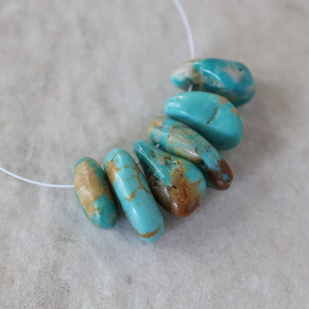 Rare Fox Nevada Turquoise Chip Beads Petal Nuggets Smooth 12-14mm 6 PCs Gemstone Beads DIY Jewelry Making December Birthstone