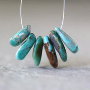 Rare Fox Nevada Turquoise Chip Beads Petal Nuggets Smooth 15-16mm 6 PCs Gemstone Beads DIY Jewelry Making December Birthstone