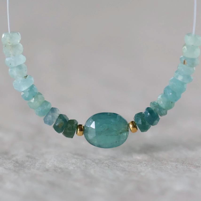 Rare Grandidierite Beads Faceted Oval Rondelle 3mm Natural Teal Gemstone for DIY Jewelry Making Supply
