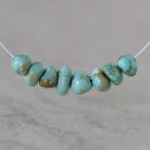 Rare Lone Mountain Turquoise Nugget Beads Smooth 6-7mm 8 PCs Nevada Turquoise Gemstone Beads DIY Jewelry Making December Birthstone