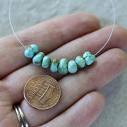 Rare Lone Mountain Turquoise Nugget Beads Smooth 6-7mm 8 PCs Nevada Turquoise Gemstone Beads DIY Jewelry Making December Birthstone