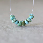 Rare Lone Mountain Turquoise Nugget Beads Smooth 6-7mm 8 PCs Nevada Turquoise Gemstone Beads DIY Jewelry Making December Birthstone