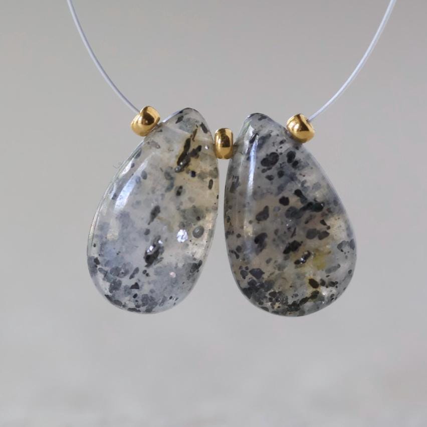 Rare Natural Black Sunstone Briolette Beads Teardrop Pear Bead Genuine Gemstone Bead for Jewelry Making Beading Craft Gift Beads Abundance