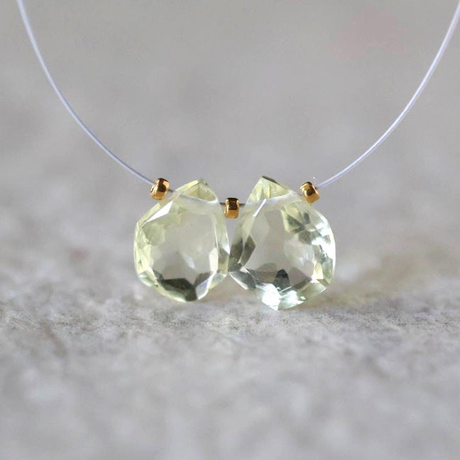 Rare Natural Orthoclase Beads Briolette Step Cut Faceted Beads Natural Gemstone 2 Pcs 9mm 10mm for DIY Jewelry Making Earrings Pendants