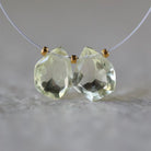 Rare Natural Orthoclase Beads Briolette Step Cut Faceted Beads Natural Gemstone 2 Pcs 9mm 10mm for DIY Jewelry Making Earrings Pendants