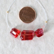 Rare Padparadscha Sapphire Faceted Bead 13mm x 11mm Nugget Stone Chunk Gemstone Bead for Jewelry Making Beading Craft Gift Bead