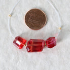 Rare Padparadscha Sapphire Faceted Bead 13mm x 11mm Nugget Stone Chunk Gemstone Bead for Jewelry Making Beading Craft Gift Bead