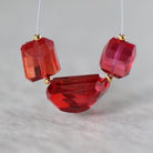 Rare Padparadscha Sapphire Faceted Bead 13mm x 11mm Nugget Stone Chunk Gemstone Bead for Jewelry Making Beading Craft Gift Bead