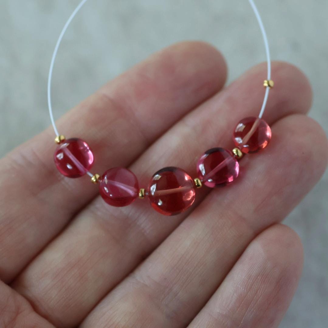 Rare Red Padparadscha Sapphire Coin Beads Smooth 5 PCs 6-9mm Gemstone Beads for DIY Jewelry Making Supplies September Birthstone