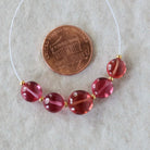 Rare Red Padparadscha Sapphire Coin Beads Smooth 5 PCs 6-9mm Gemstone Beads for DIY Jewelry Making Supplies September Birthstone