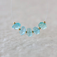 Rare Sea Blue Apatite Nugget Beads Smooth Tumble Stones 5 PCs Natural Gemstone for DIY Jewelry Making