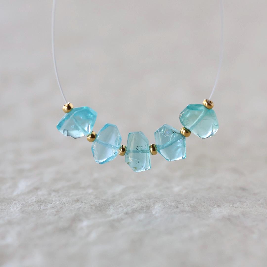 Rare Sea Blue Apatite Nugget Beads Smooth Tumble Stones 5 PCs Natural Gemstone for DIY Jewelry Making