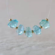 Rare Sea Blue Apatite Nugget Beads Smooth Tumble Stones 5 PCs Natural Gemstone for DIY Jewelry Making