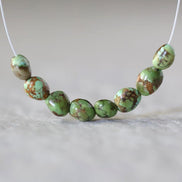 Rare Sonoran Gold Turquoise Nugget Beads Smooth 5-6mm 8 PCs Natural Mexican Turquoise Gemstone Beads DIY Jewelry Making
